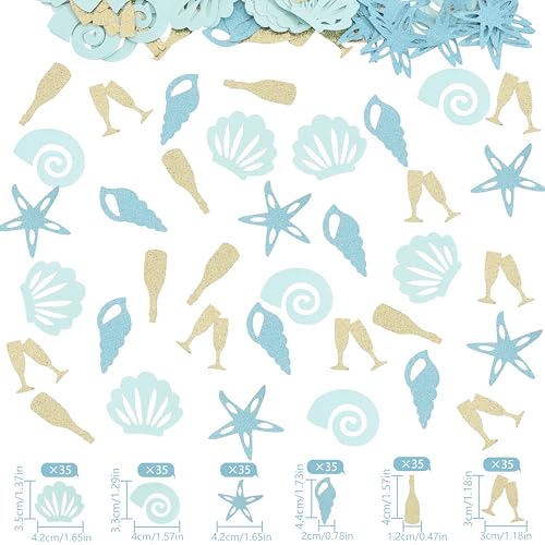 Glitter Shell Starfish Confetti for Beach Bachelorette Party