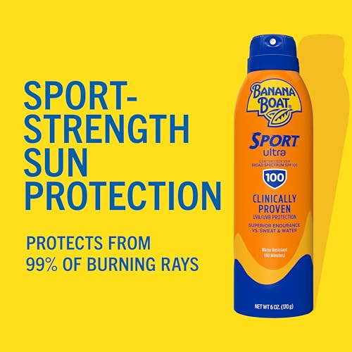 Banana Boat Sport Sunscreen Spray SPF 100 - 6 oz, Water & Sweat Resistant