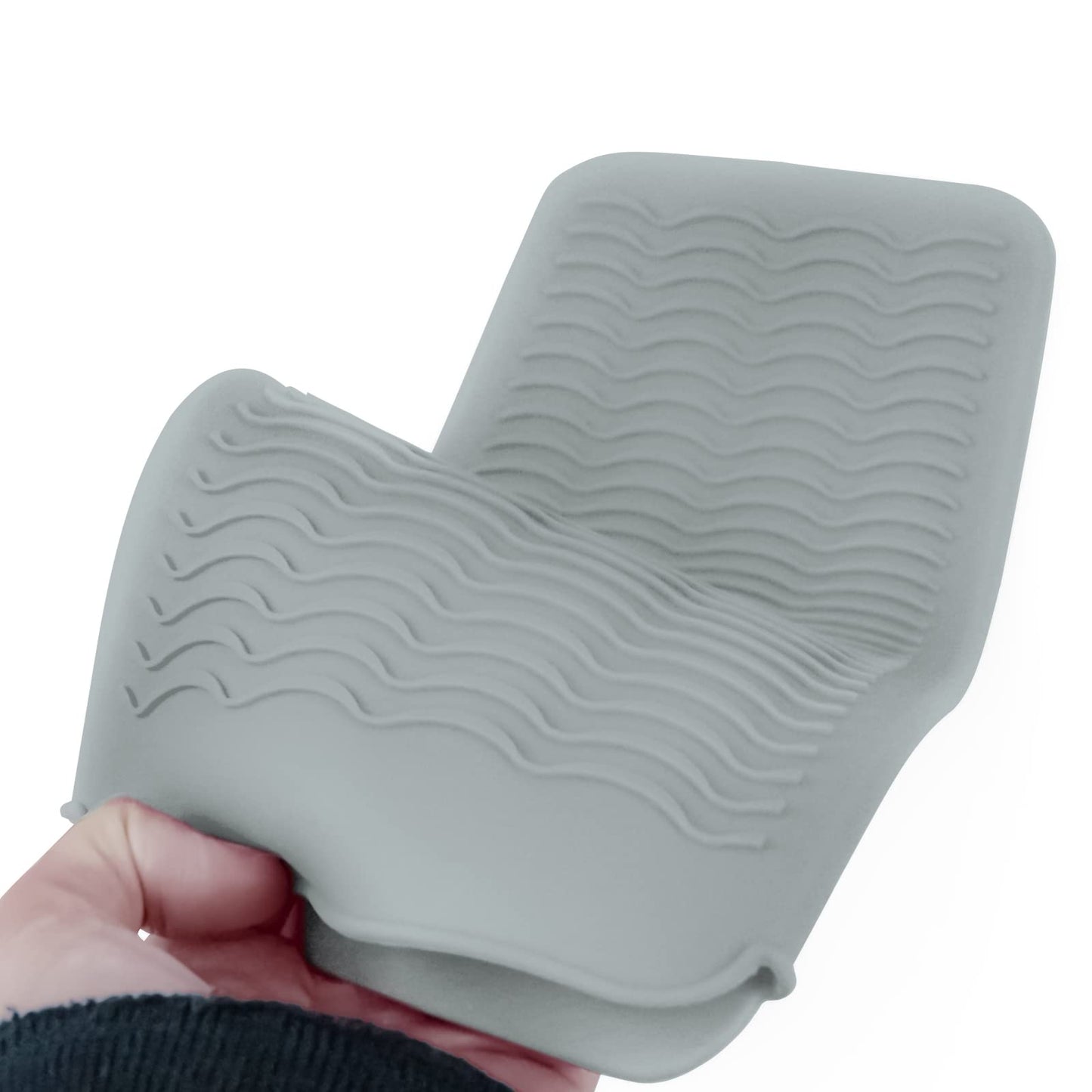 2PCS Silicone Heat Resistant Mat Pouch for Hair Straightener, Curling Iron, Flat Iron and Hot Hair Tools Grey 2 Pack