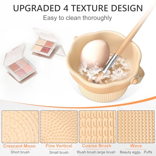 Senbowe 3-in-1 Silicone Makeup Brush Cleaner Mat & Bowl