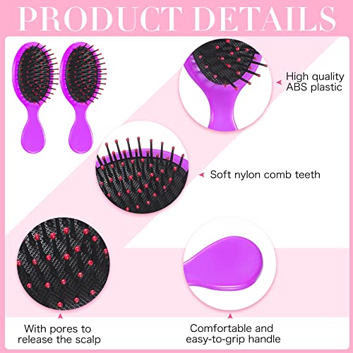Nuogo 24-Piece Mini Detangling Hair Brush and Wide Tooth Comb Set - Travel Size