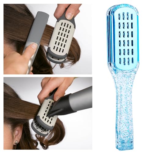 STYLANCE Double Sided Boar Bristle Clamp Hair Straightening Brush Set