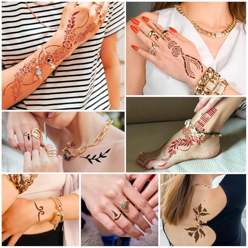 InkForge Temporary Tattoo Kit - 6 Colors, 65 Stencils & Tools