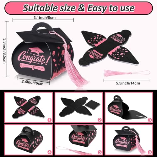 30 Pcs Graduation Cap Gift Boxes with Tassels | Class of 2026 Party Favors