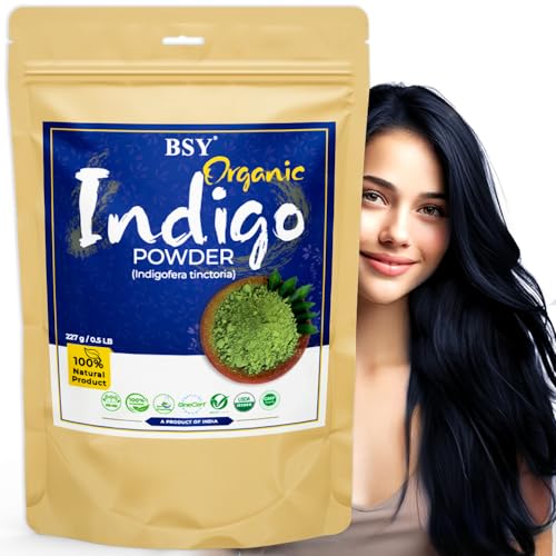 BSY Organic Indigo Powder - 100% Natural Hair Color Dye (227g)