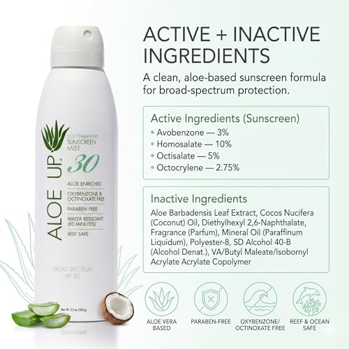 Aloe Up White Collection Sunscreen Lotion SPF 30, 4 oz - Hydrating Formula