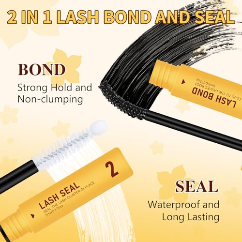 QUEWEL Lash Clusters Kit - 320Pcs 80D+100D 3D Eyelash Extensions