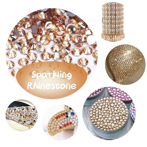 Golden Shadow Rhinestones Bulk - 10000PCS SS10 Flat Back Gems 2.7-2.9mm