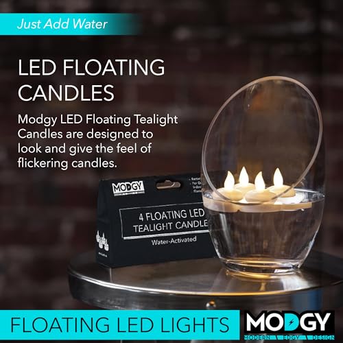 Water Activated LED Floating Candles - White (4 Pack)