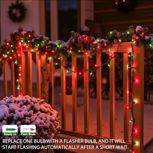 ooLALoo 50 Count Red and Green Mini Christmas Lights, 13FT