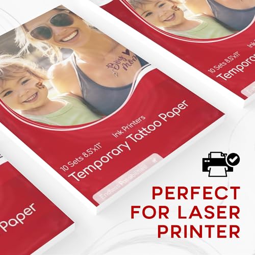 BubblePop! Printable Temporary Tattoo Paper - 10 Sheets, Skin-Safe & Water-Resistant