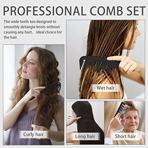 4-Piece Wide Tooth Comb Set for Men's Hair Styling