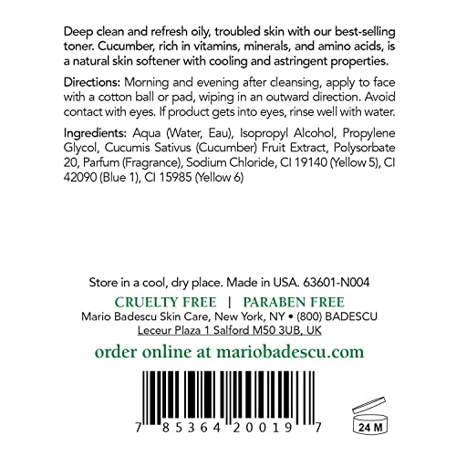 Mario Badescu Cucumber Lotion 8 Ounce - Non-Drying Facial Toner