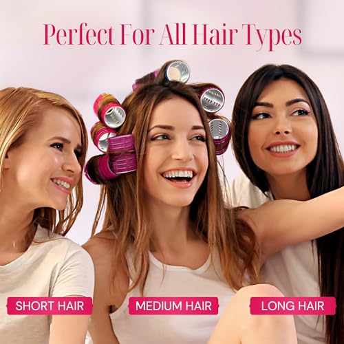 Large Multi-Colored Thermal Hair Rollers Set - 37pc with Clips & Comb