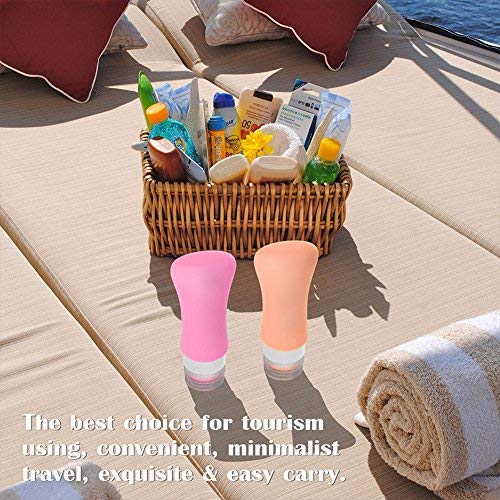 Multi-Color 4 Pack Travel Bottles 3oz Leakproof Toiletry Containers for Shampoo & Conditioner