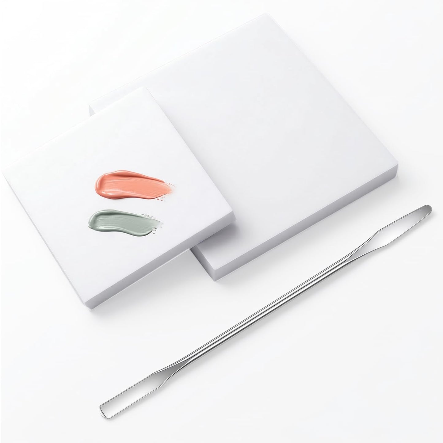 100 Sheets Disposable Nail Art Palette Paper, 2 Sizes Makeup Mixing Palette, Nail Mixing Palette with Stainless Steel Stirring Rod for Gel Polish And Makeup, Portable for Home Salon And DIY