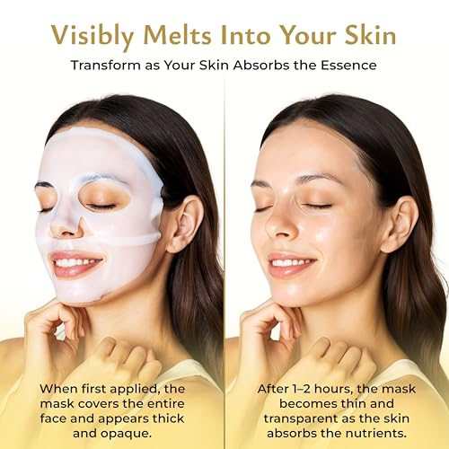 Hydrating Collagen Face Mask - 4-Pack with Hyaluronic Acid & Amino Acids