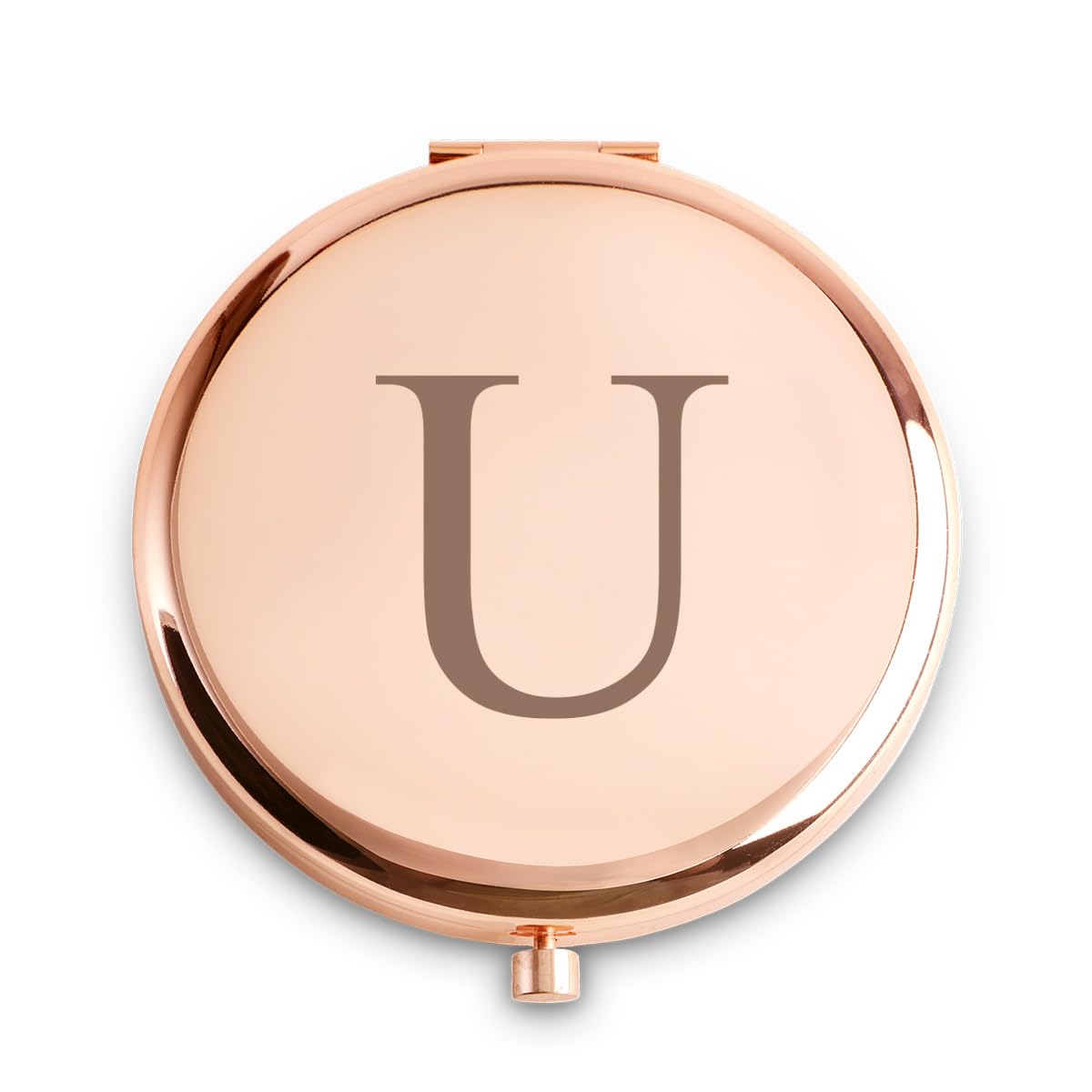 QUSTGO Personalized Gift for Women Girls Her, Custom Gifts for Adult Teen, Monogram Alphabet Initial Compact Mirror for Birthday, Graduation, Mothers Day, Basket Stuffers