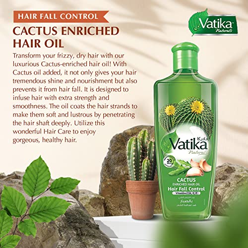 Vatika Naturals Cactus Enriched Hair Oil for Stronger Hair - 300ml