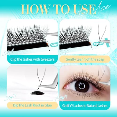 Y5D Premade Fans Eyelash Extensions 0.07 L Curl 8-15mm Mix
