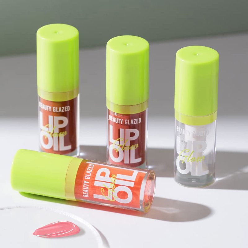 Moisturizing Lip Oil - Hydrating Vegan Plumping Lip Tint for Dry Lips | Shiny Glow Finish