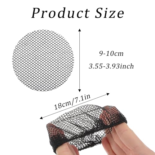 8 PCS Invisible Black Mesh Hair Nets - Reusable Elastic Bun Covers
