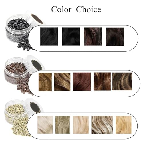 1000Pcs Silicone-Lined Micro Link Rings for Hair Extensions 5mm Wine Red - Hair Beads & Cuffs