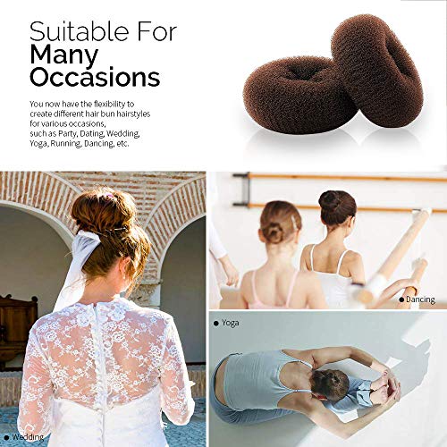NICEMOVIC Medium Hair Bun Maker Set - 2PCS 3-Inch Donut Shapers