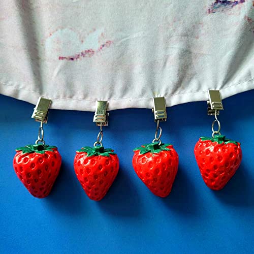 TwoFish Strawberry Tablecloth Weights Clips Set of 4 - Heat Resistant & Handcrafted
