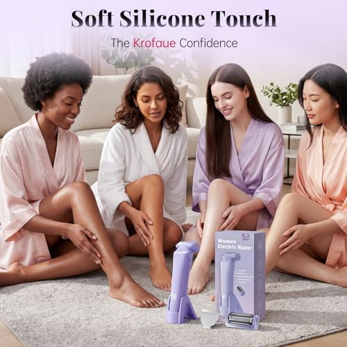 Krofaue 3-in-1 Women Electric Shaver Waterproof Wet & Dry Grooming
