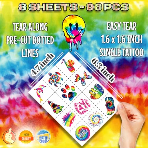 96 Mixed Style Temporary Tattoos for Kids - Unicorns, Animals & More
