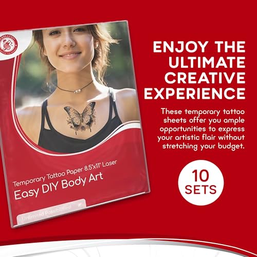 BubblePop! Printable Temporary Tattoo Paper - 10 Sheets, Skin-Safe & Water-Resistant