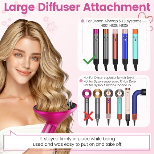 Luresta Large Curl Diffuser Attachment for Dyson Airwrap HS01 HS05 HS08 - Rose