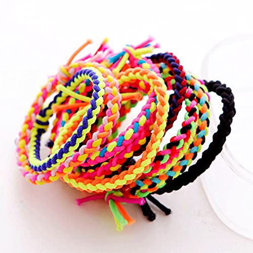 Braided Elastic Hair Ties Pack 30 - Non-Slip Ponytail Holders for Women