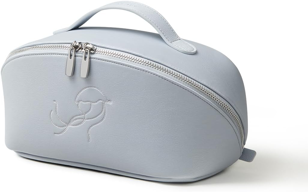 Travel Makeup Bag - Large Capacity Waterproof PU Leather Cosmetic Organizer | Flat Open Design for Skincare & Brushes