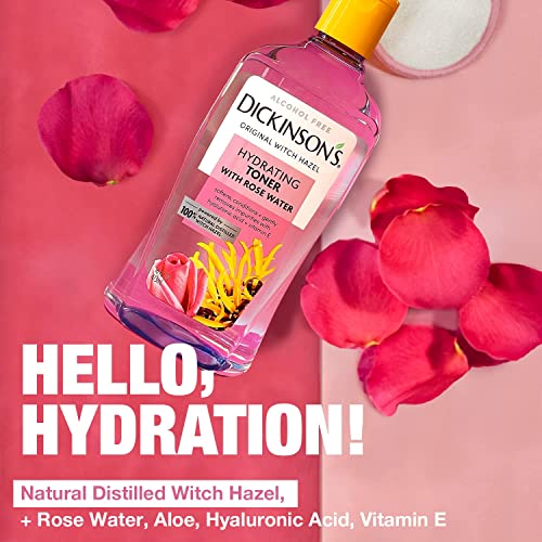 Dickinson's Witch Hazel Hydrating Toner with Rosewater, 16 Fl Oz