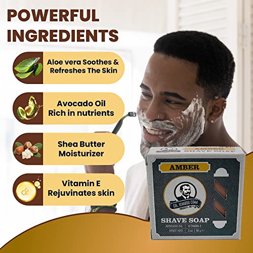 Colonel Conk Amber Shave Soap Super Bar - Moisturizing 3.15 oz Shaving Puck