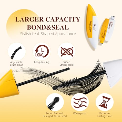 QUEWEL 3D Cluster Lashes Kit - 168 Pcs with 16ml Bond & Seal