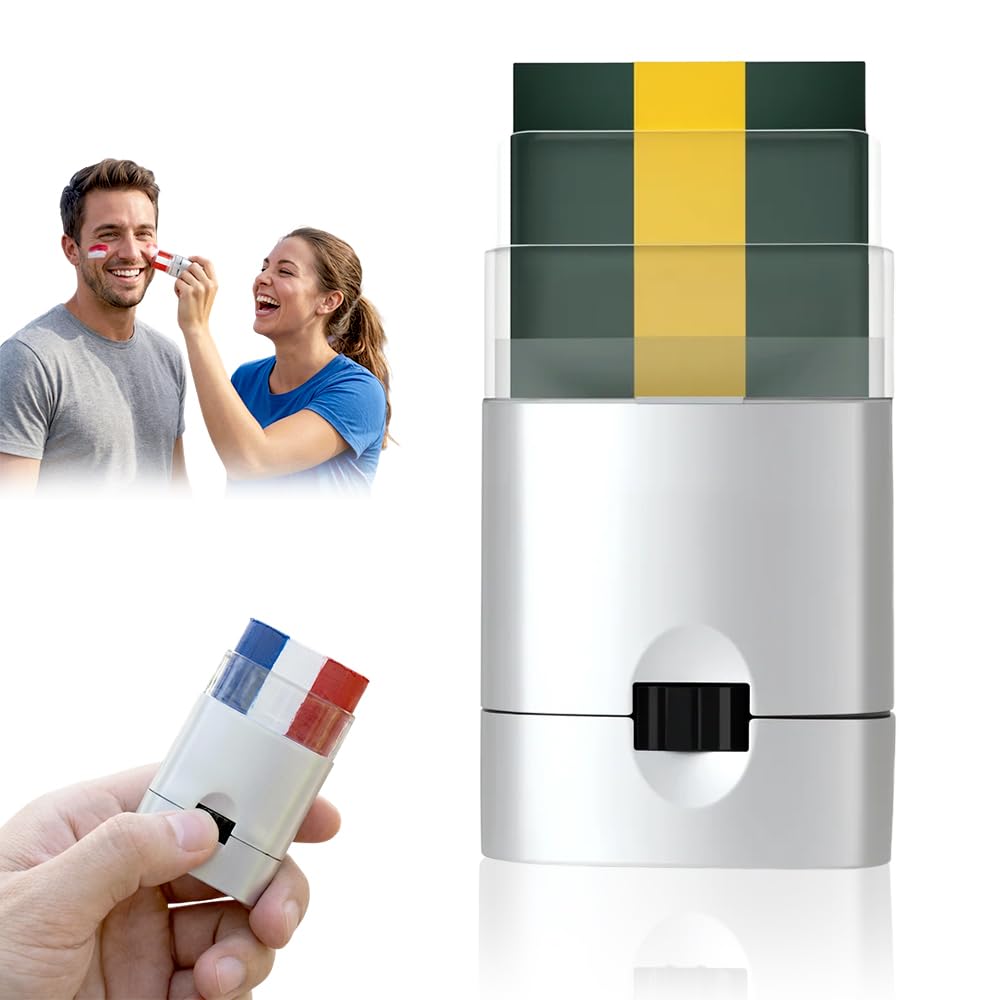 Face Paint Stick for Sports Fans - Washable Red, White & Green Body Paint for Baseball & Soccer Games | 2026 Design