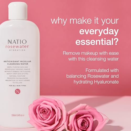 Natio Rosewater Antioxidant Micellar Cleansing Water, 8.4 oz