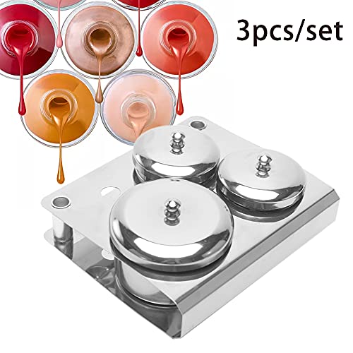 3-Piece Stainless Steel Acrylic Liquid & Powder Nail Art Container Set