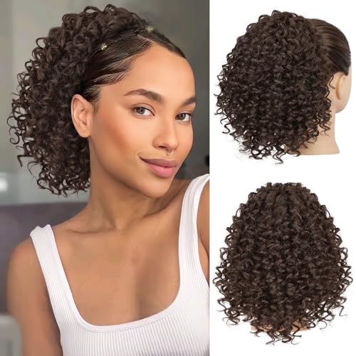 Lommel 10 Inch Curly Ponytail Extension for Black Women #4