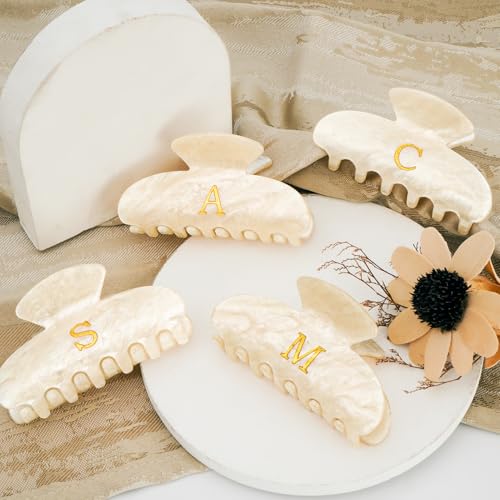 Gold Initial Hair Clip for Women & Teen Girls - Personalized T