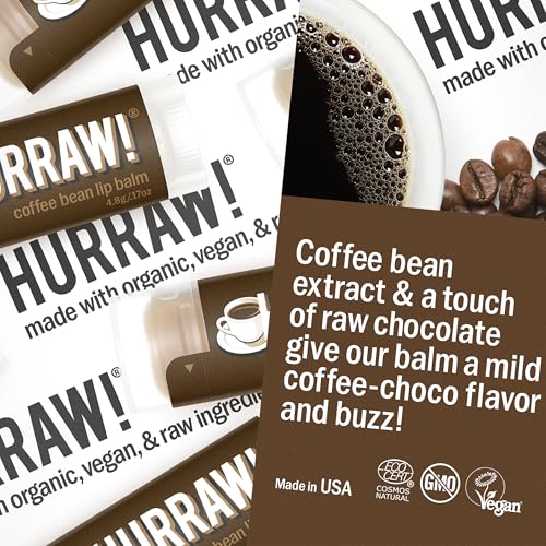 Hurraw! Coffee Bean Lip Balm 2-Pack Organic Vegan Natural Lip Care