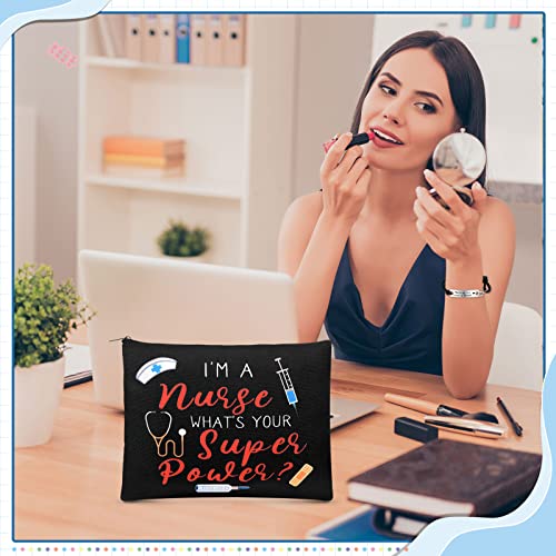 16-Piece Nurse Appreciation Gift Set: 8 Canvas Cosmetic Bags & 8 Bracelets