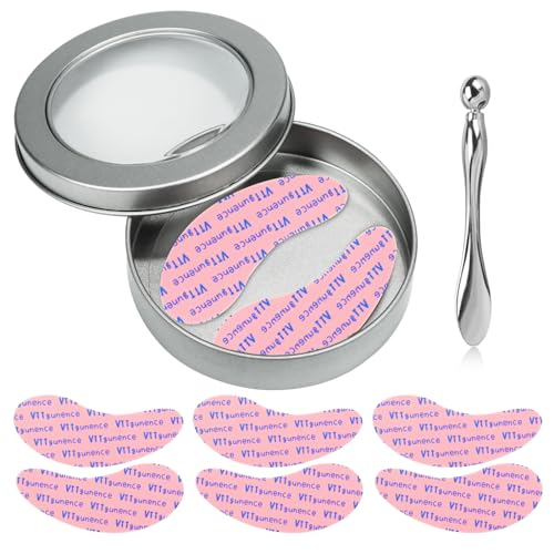 Viigunence Reusable Silicone Under Eye Patches with Metal Applicator – Minimize Fine Lines & Wrinkles