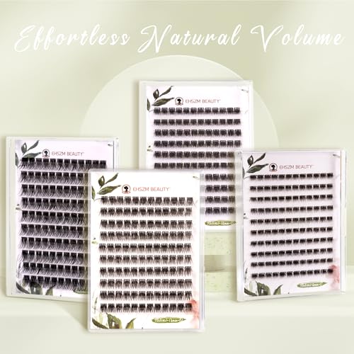 EHSZM BEAUTY 14mm D-Curl Lash Clusters - Wispy Outer Corner Lift