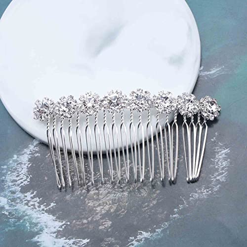Silver Crystal Bridal Hair Comb Wedding Headpiece for Bride & Bridesmaids