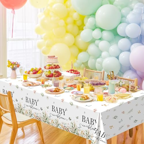 3 Pcs Happy Retirement Tablecloths - Wildflower Design, 108x54 in
