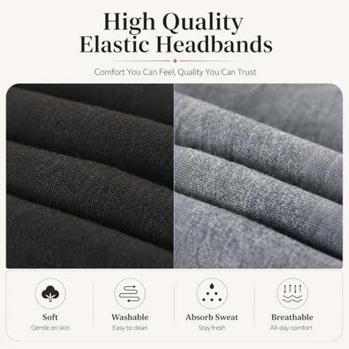 Kachanaa 6-Pack Boho Style Non-Slip Hair Headbands for Women & Teens - Elastic & Breathable Turbans